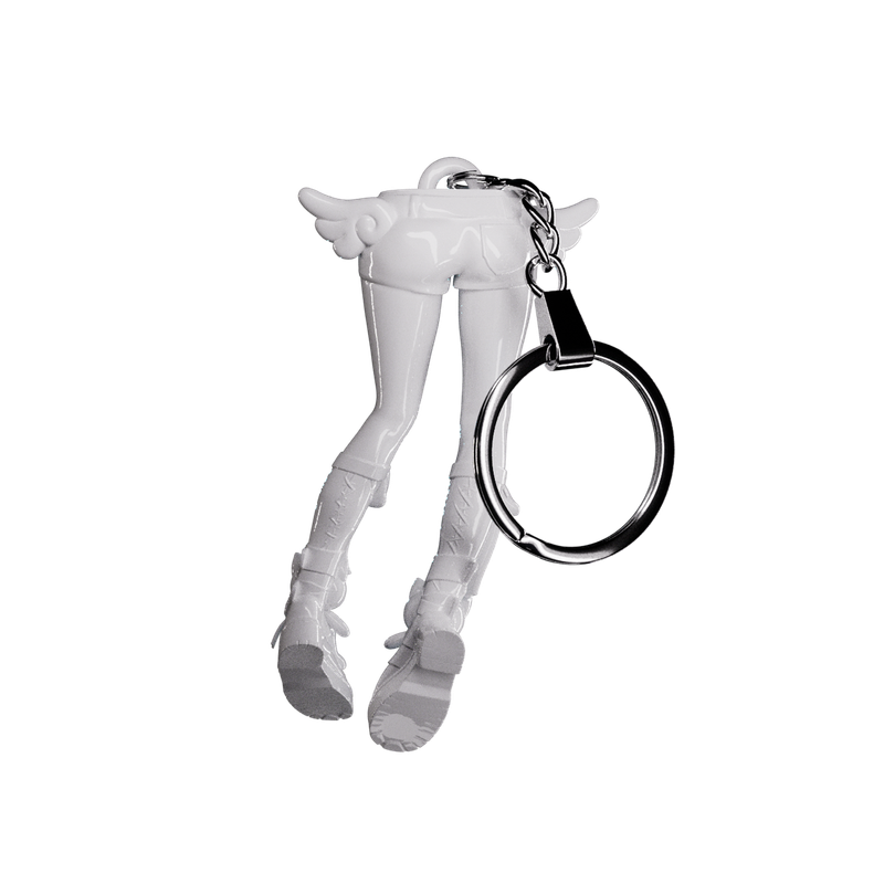 Angel Leg Keychain - White