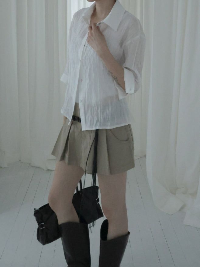 Ser Wrinkle Three Quarter Shirt