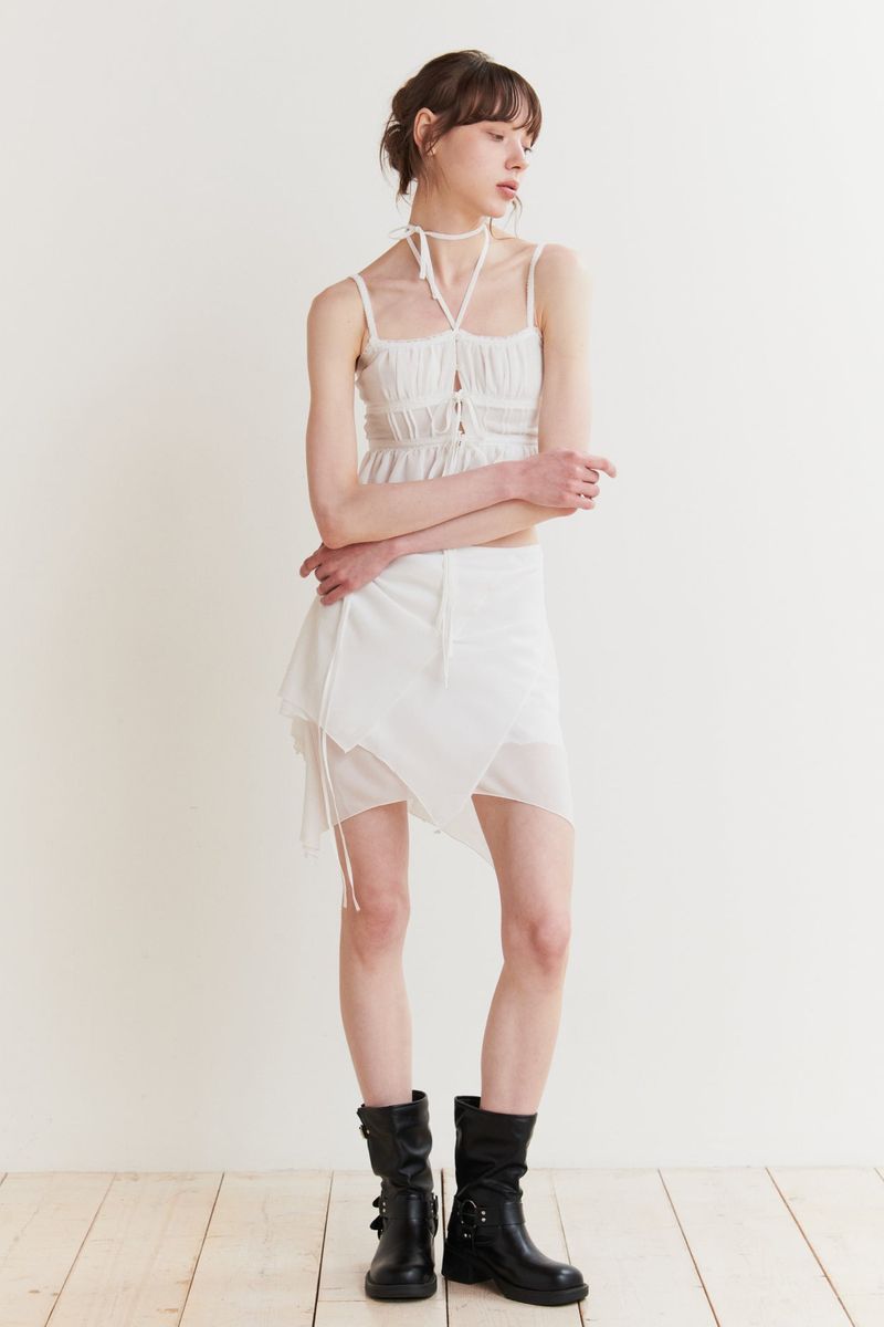 FAIRY MIDI SKIRT white