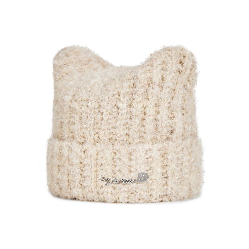 VARZAR Safety Pin Square Beanie / Cream