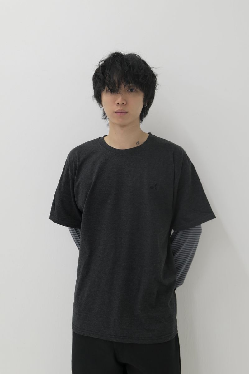  Layered Stripe T-Shirt Charcoal