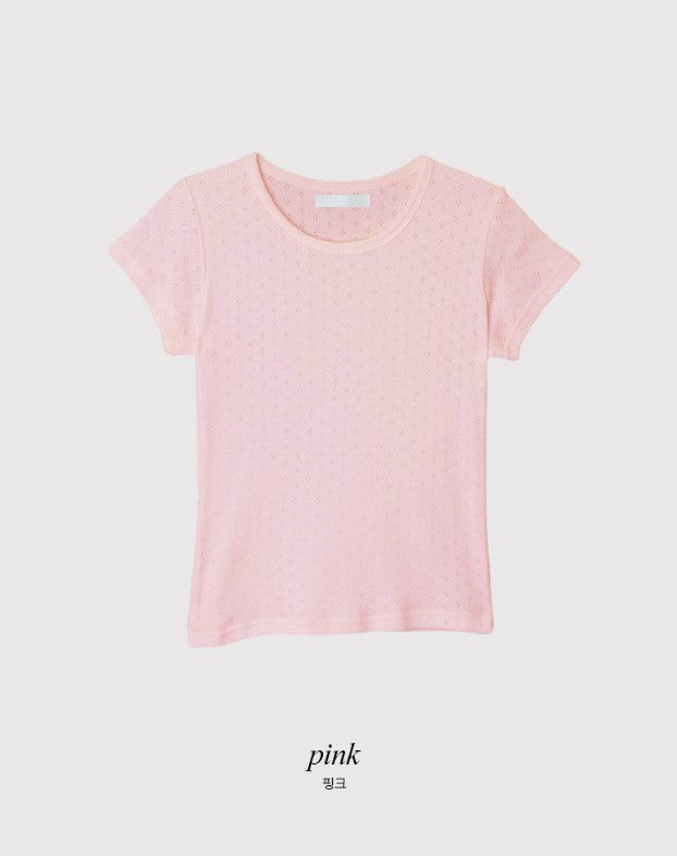 [SHOPPERMADE] アイレットスリムショートスリーブTシャツ (4color)