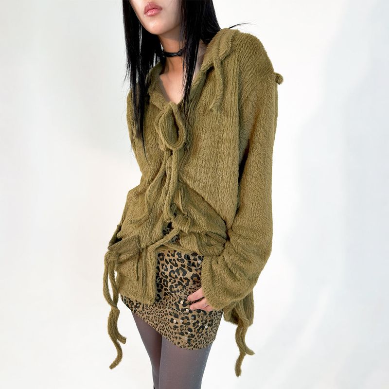 Still Lethardy（スティル レサーディ）の「LACE-UP SHIRDIGAN: KHAKI（Tops）」