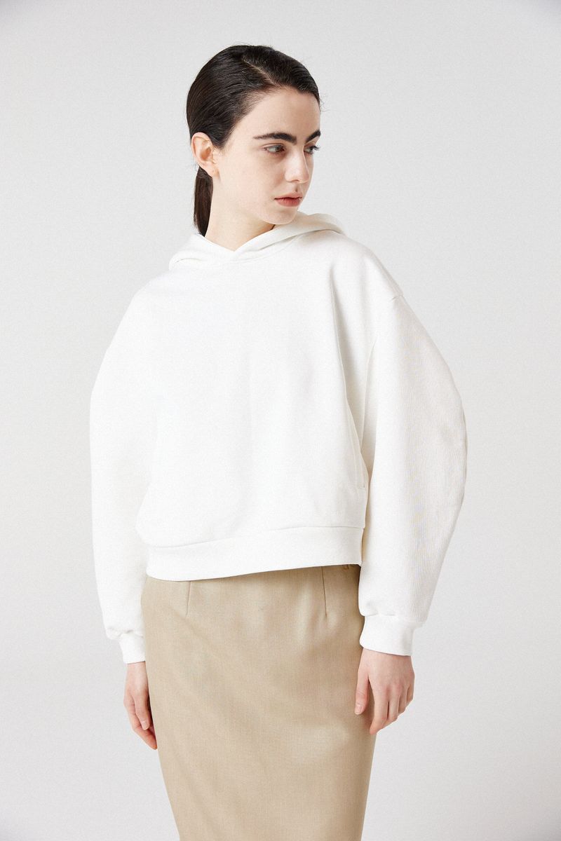 balloon crop hoodie_white