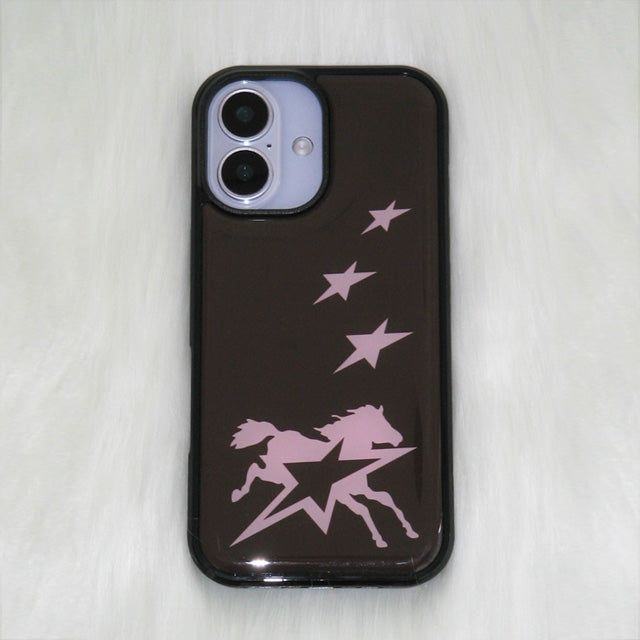 Horse Star Pink Brown Vintage Case