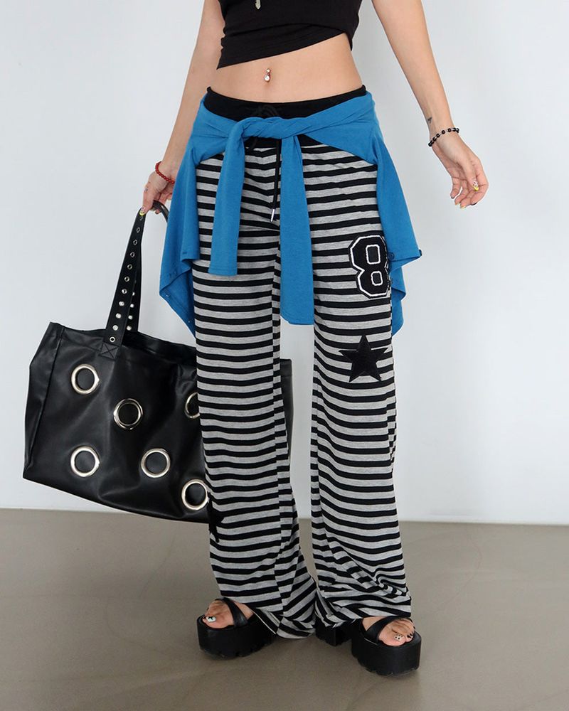 Delight-J（ディライトジェイ）の「Star Patch Stripe Bootcut Pants（Pants）」