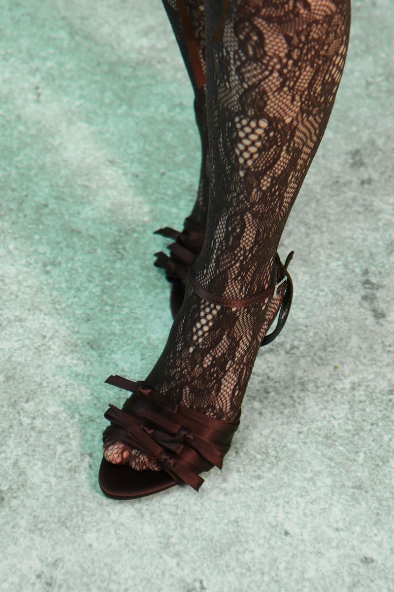 antique mocha lace knee socks