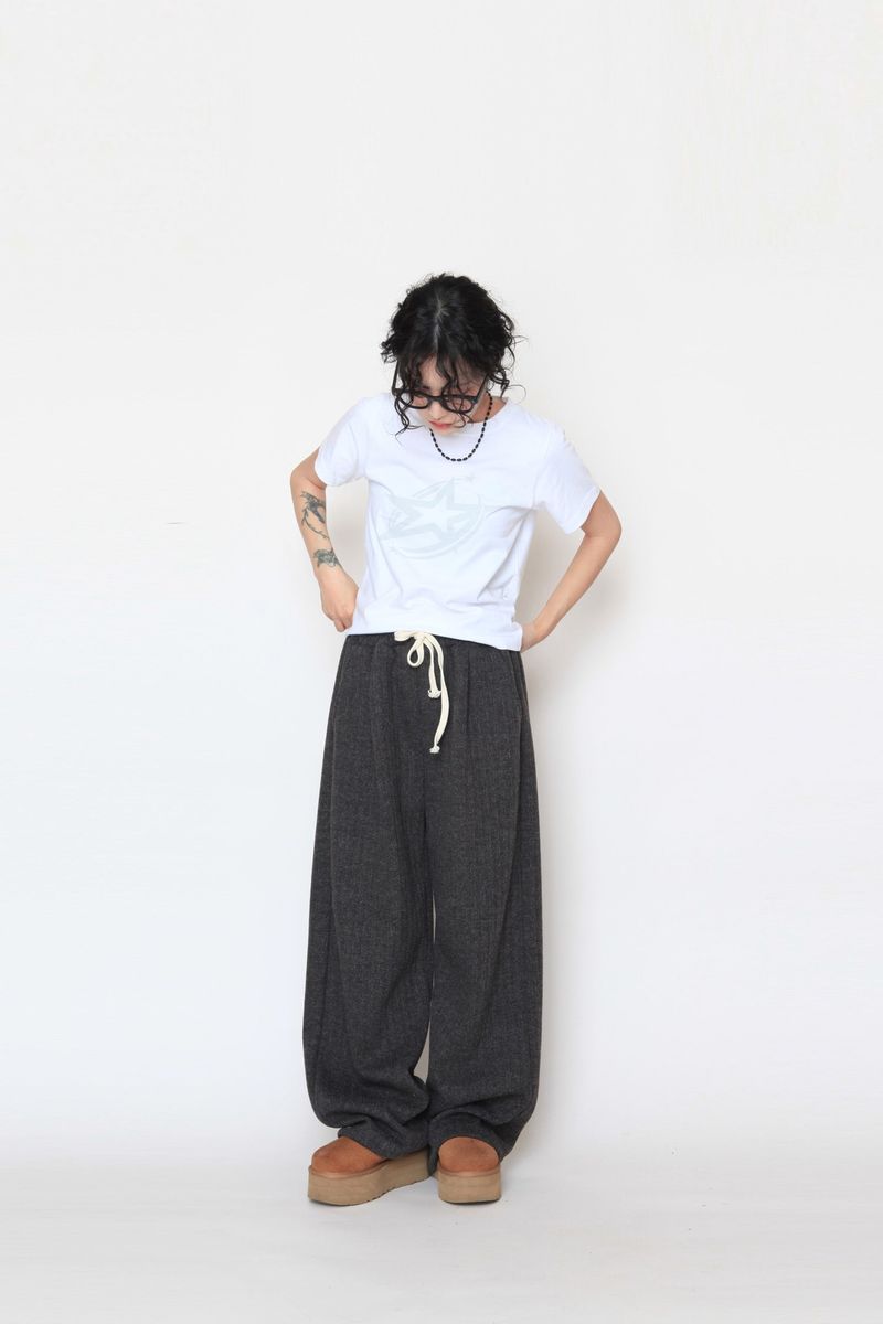 Napping scotch knit pants