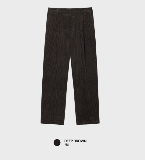 Defaced Late Back Banding Corduroy Wide Pants