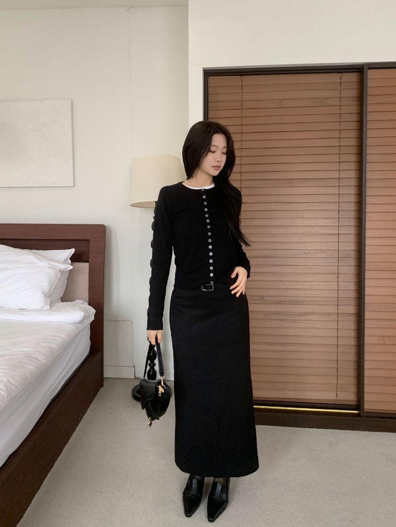 スレートバックスリットロングマキシスカート