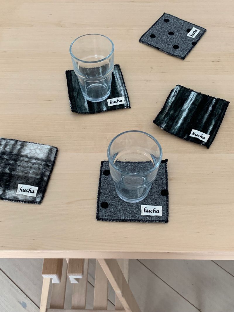 (2+1) Dot, Check, Stripe Tea Coasters