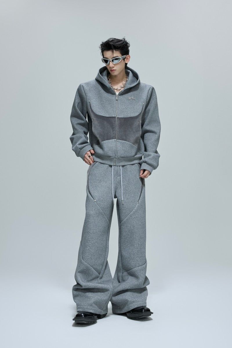 Fur Patchwork Zip-Up Hoodie