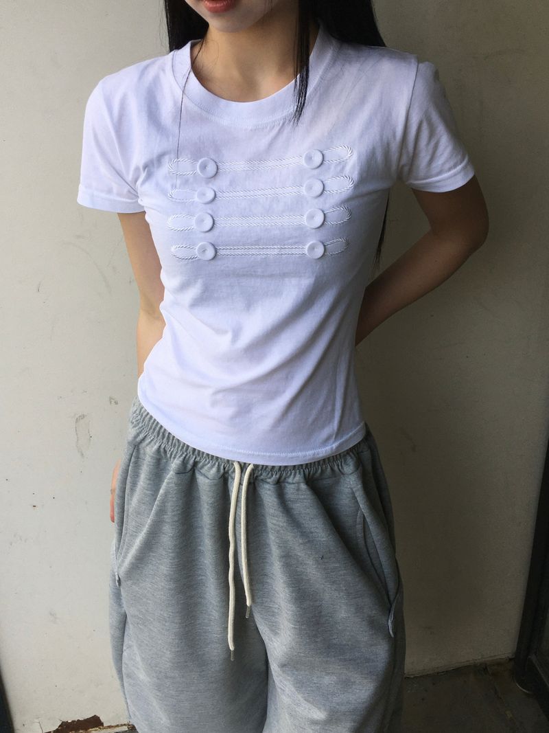 RITCORE（リットコア）の「レオンスリムボタン半袖Tシャツ (4c)（トップス）」