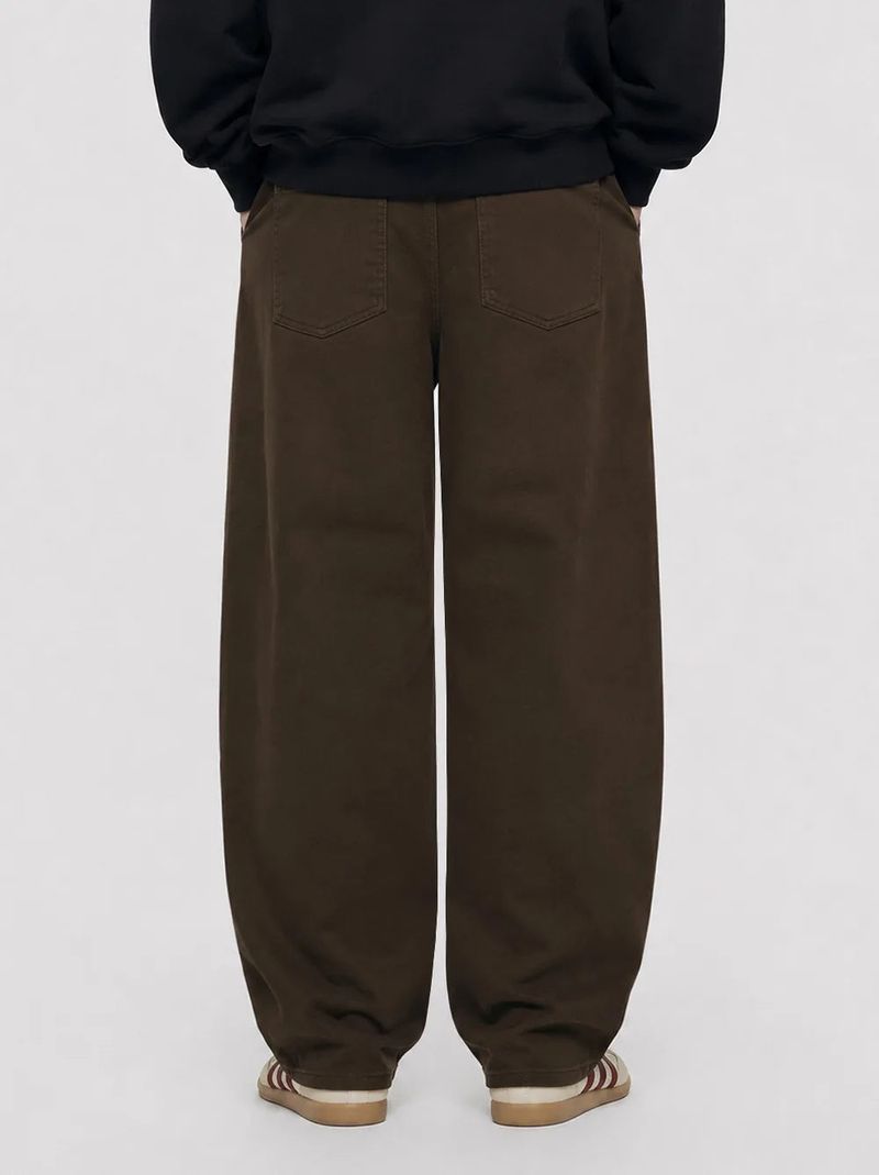 basic washing wide cotton pants (brown)