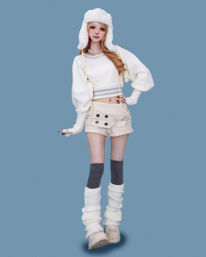 big button belt shorts (2color)