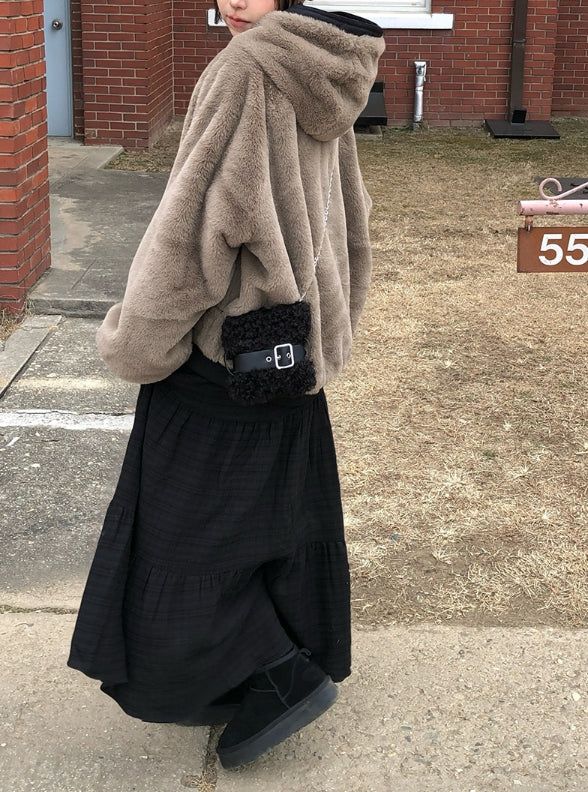 Hiya Reversible Hood Fur Jacket Jumper