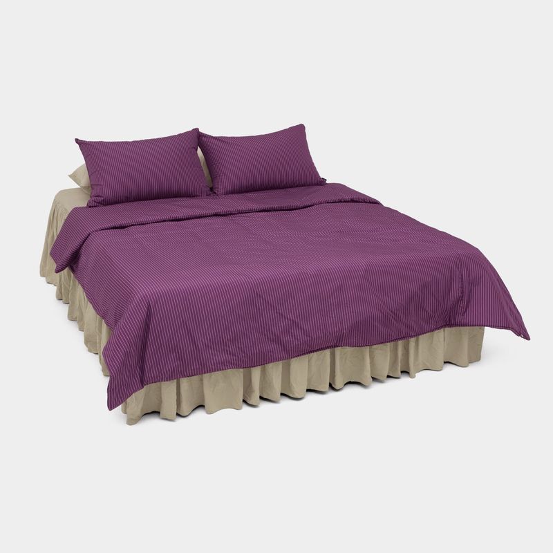dormor(ドルモル)の「Dust-Free Classic Stripe - Purple Duvet Cover - Q size(Interior)」
