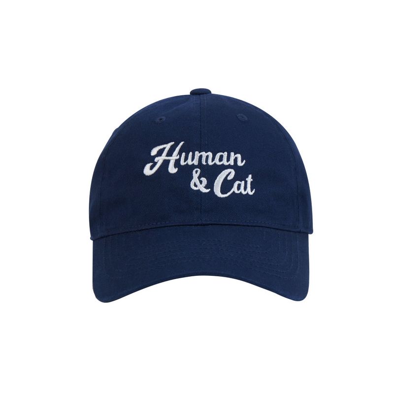 HUMAN AND CAT BALL CAP_NAVY