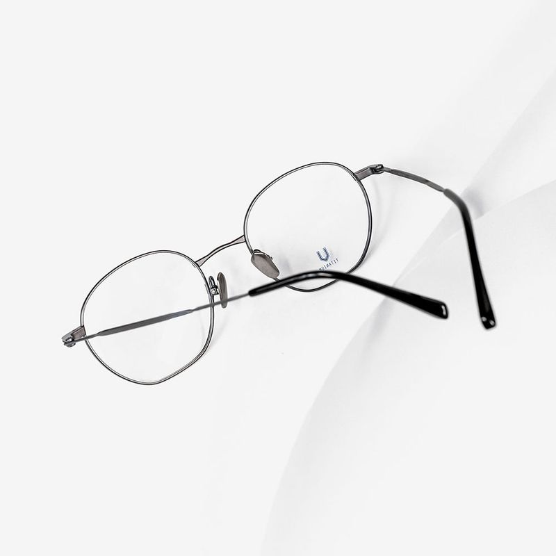 Knouun Round titanium glasses CODE. 101. A gray