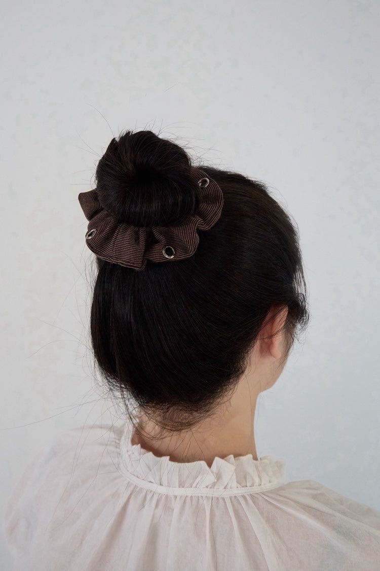 Stud stripe scrunchie /2colors