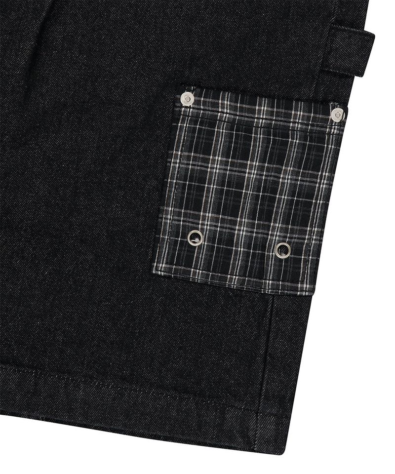 BERMUDA CHECK POCKET DENIM SHORT