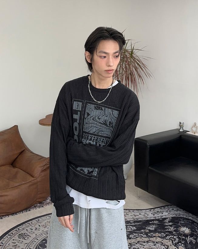 Reton graphic knit long sleeve