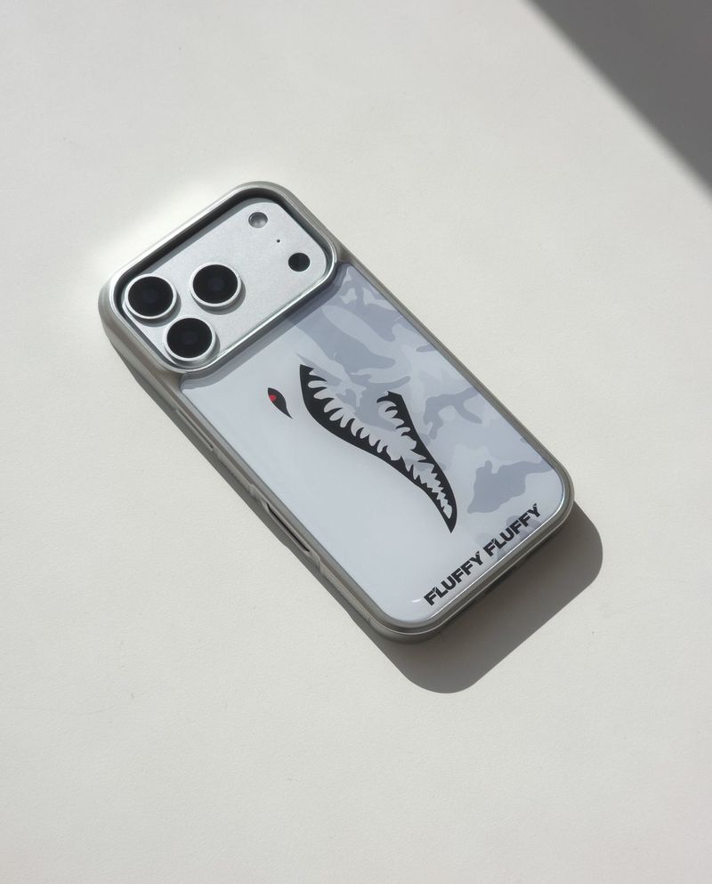 [MADE] カーモシャークエポキシバンバーフォーンケース [iPhone/Galaxy] _ホワイトシルバー