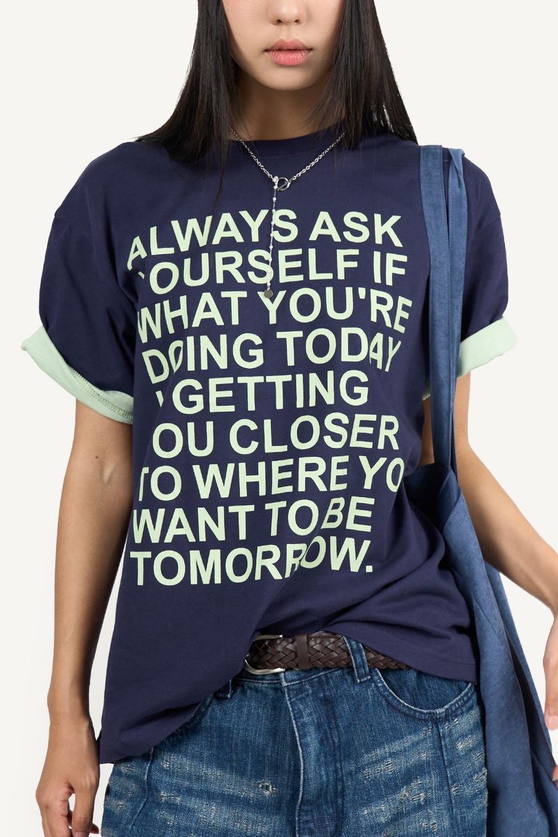 Graphic color matching roll-up T-shirt