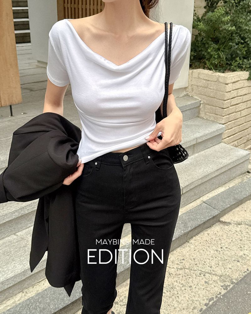 [MADE] Ellora drape shirring T‑shirt