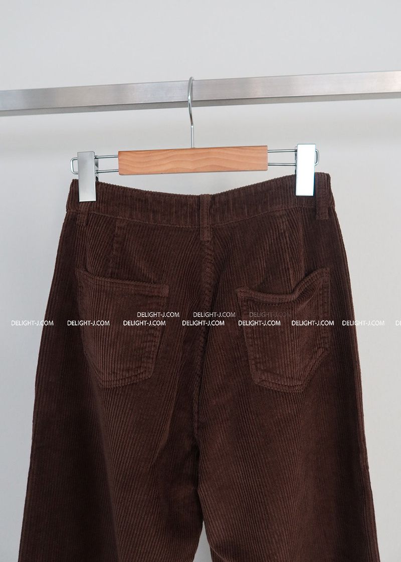 Corduroy long wide pants