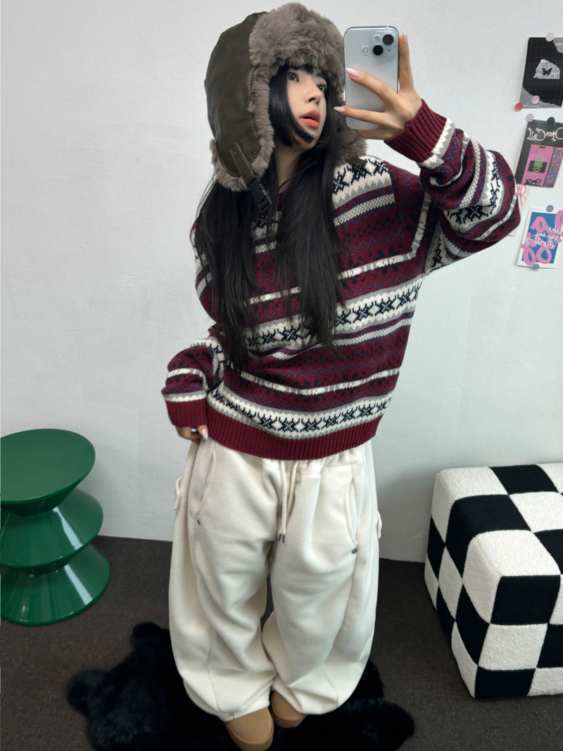 BOTH-SIDES FLEECE SNAP LONG PANTS 🧸🩵🤍6COLOR