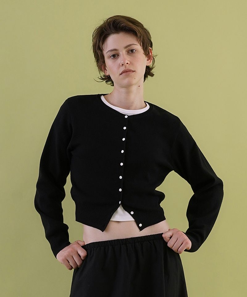 WITHOUTSUMMER（ウィズアウトサマー）の「Essencial cardigan_black（Tops）」