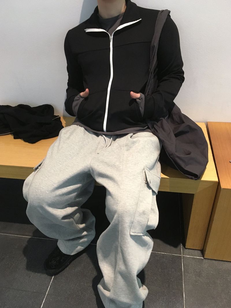 No.1648 jersey high neck ZIP-UP (3color)