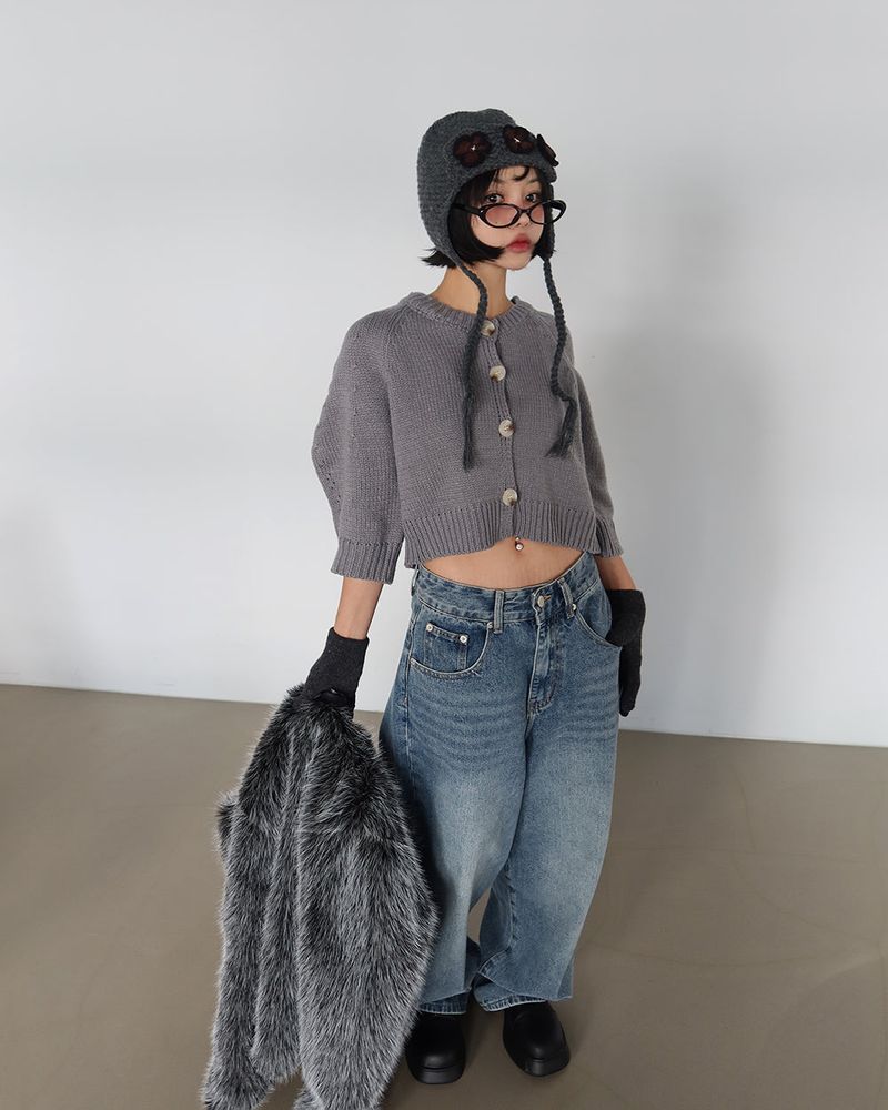 Delight-J（ディライトジェイ）の「Half-length Balloon Knit Short Cardigan（Tops）」