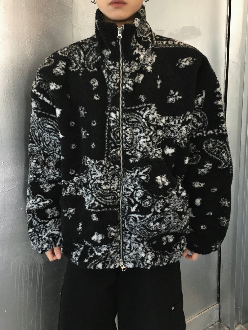Paisley Quilted Over Fleece Zip-Up 2C