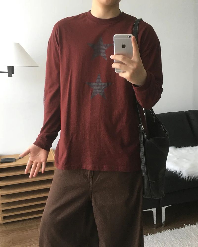 Star Print Long Sleeve T