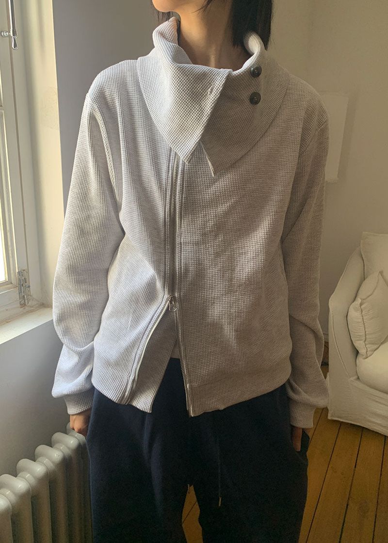 WAFFLE UNABAL ZIP-UP (2color)
