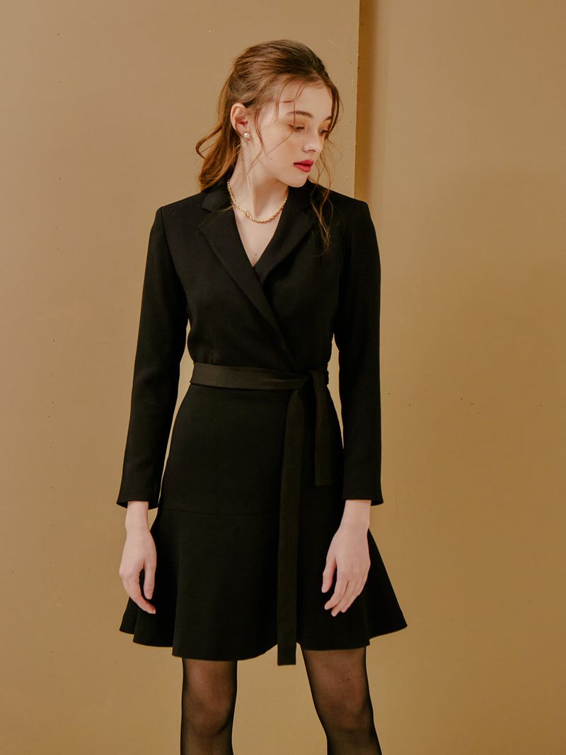 TAILORED FLARE ONEPIECE_BLACK