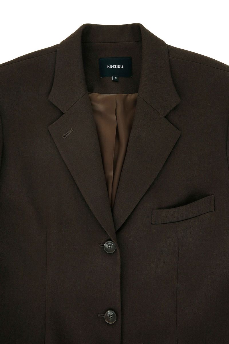 Back Patch Oversized Blazer _ Brown