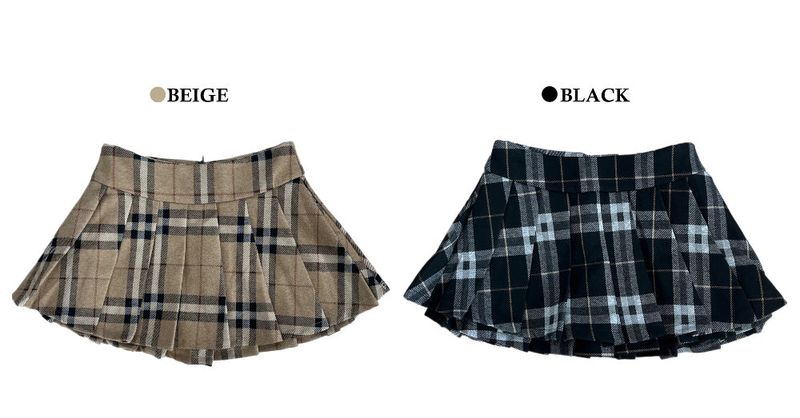 Dear. Winter Winter Check Tiered Mini Skirt