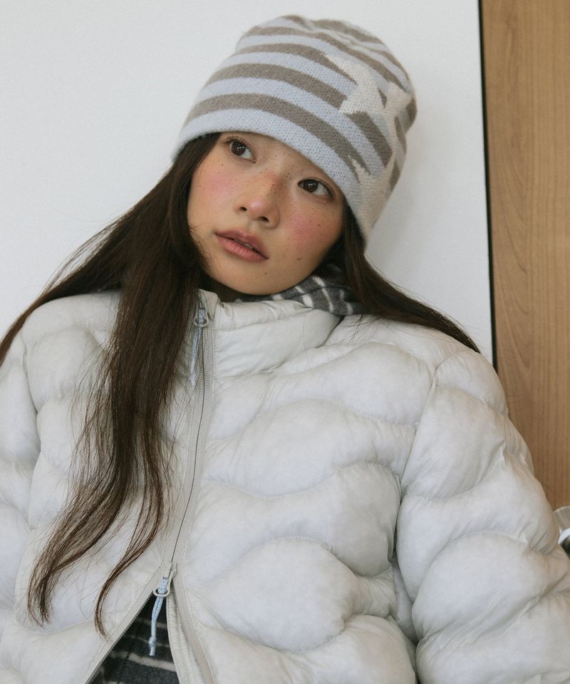 STRIPED TWIN STAR BEANIE BLUE(CV2GFUAB30A)