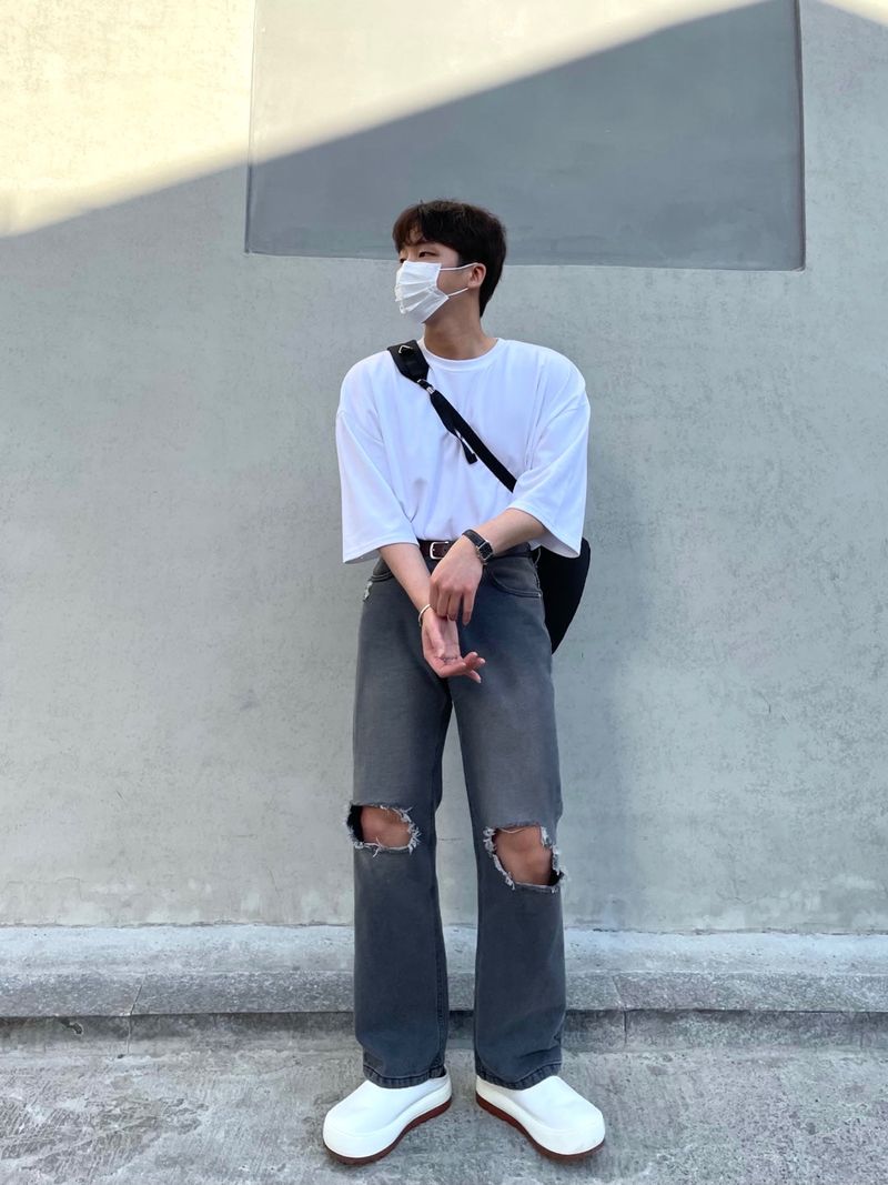 EASY DETROYED DENIM PANTS(2COLOR)