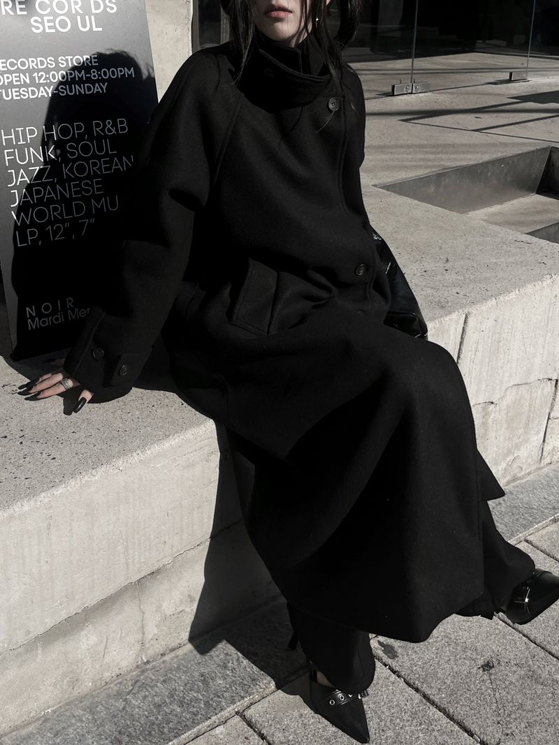 city high neck long coat (2color)
