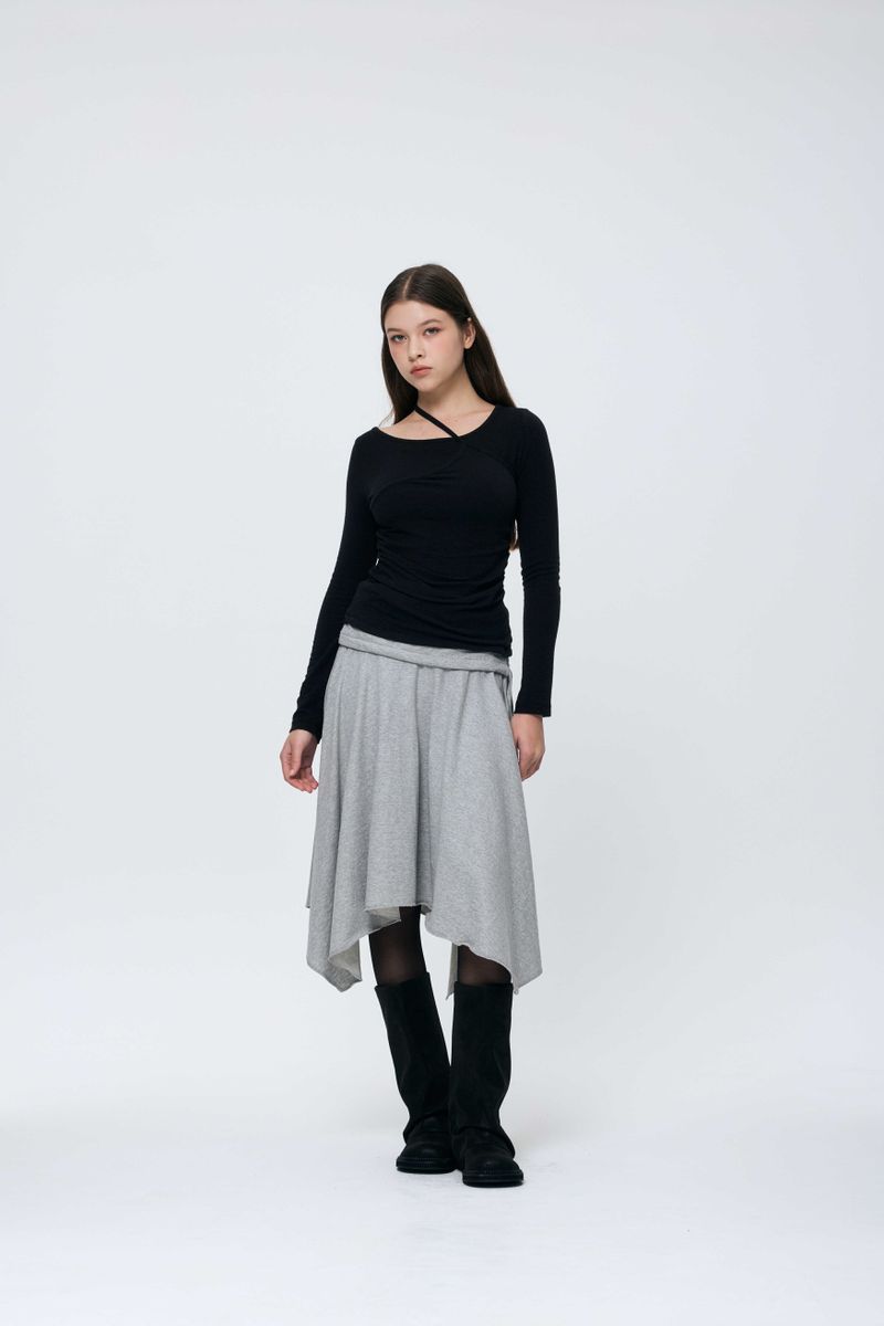 MUREN SHIRRING TOP / BLACK