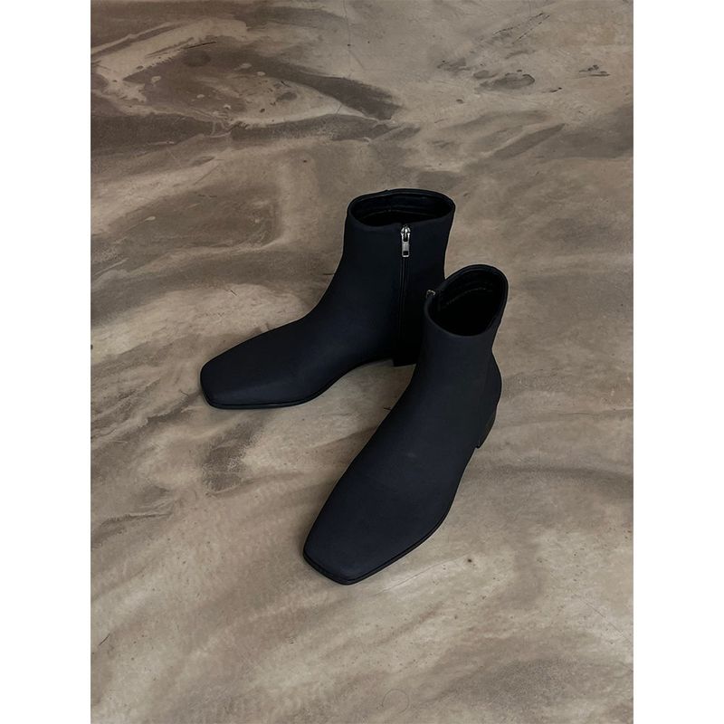 [HANDMADE] Suede square toe chelsea boots (3color)