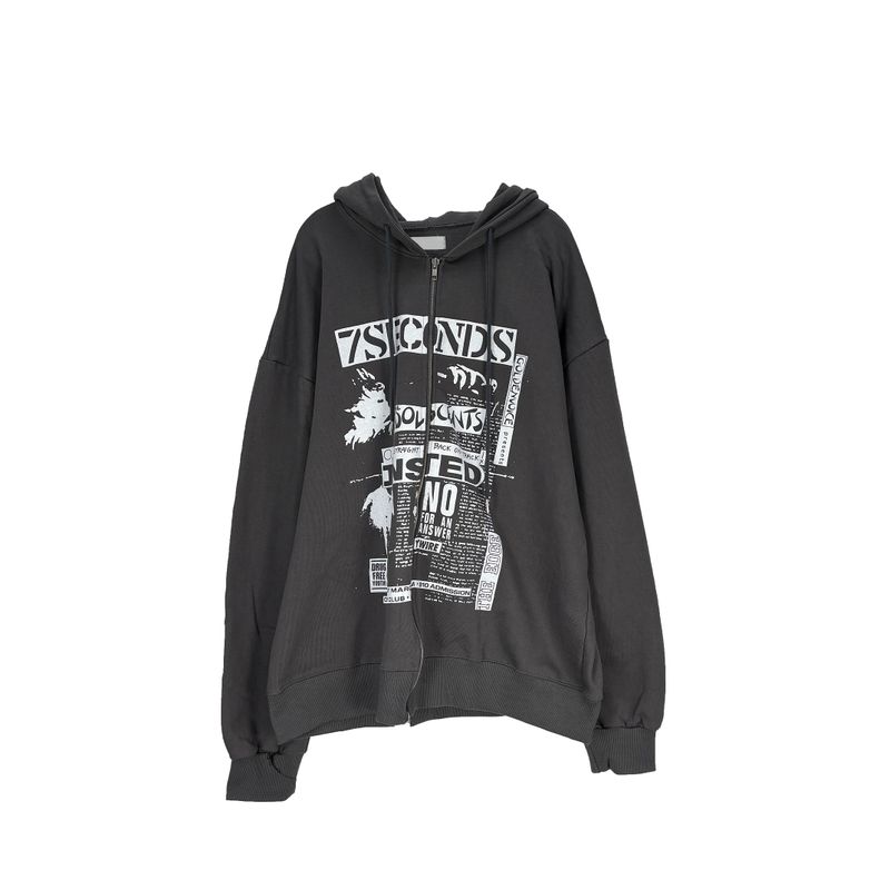 toon hooded zip-up