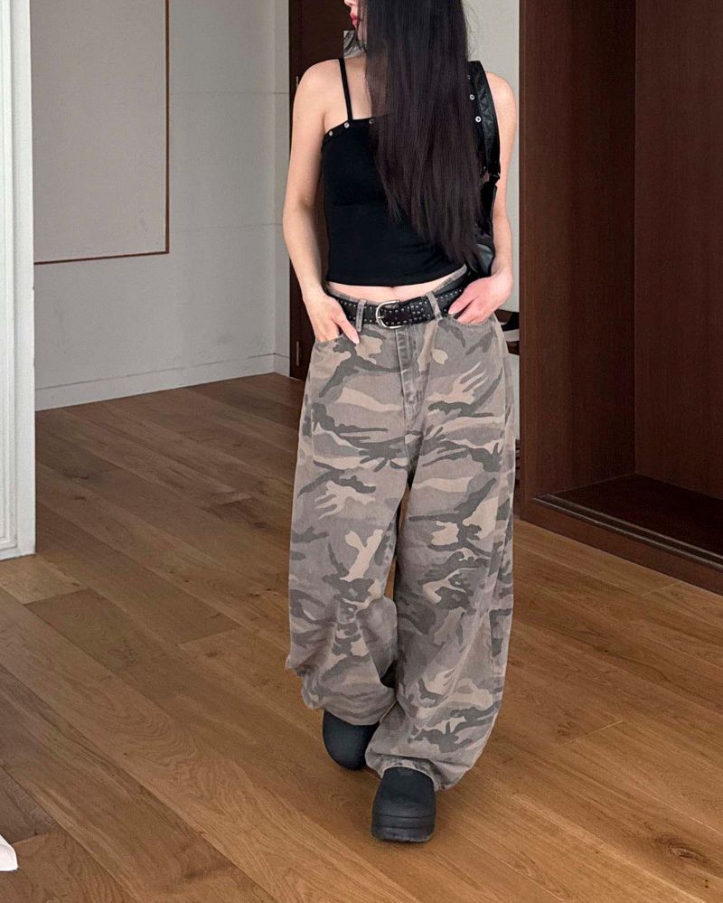 Camo cotton pants