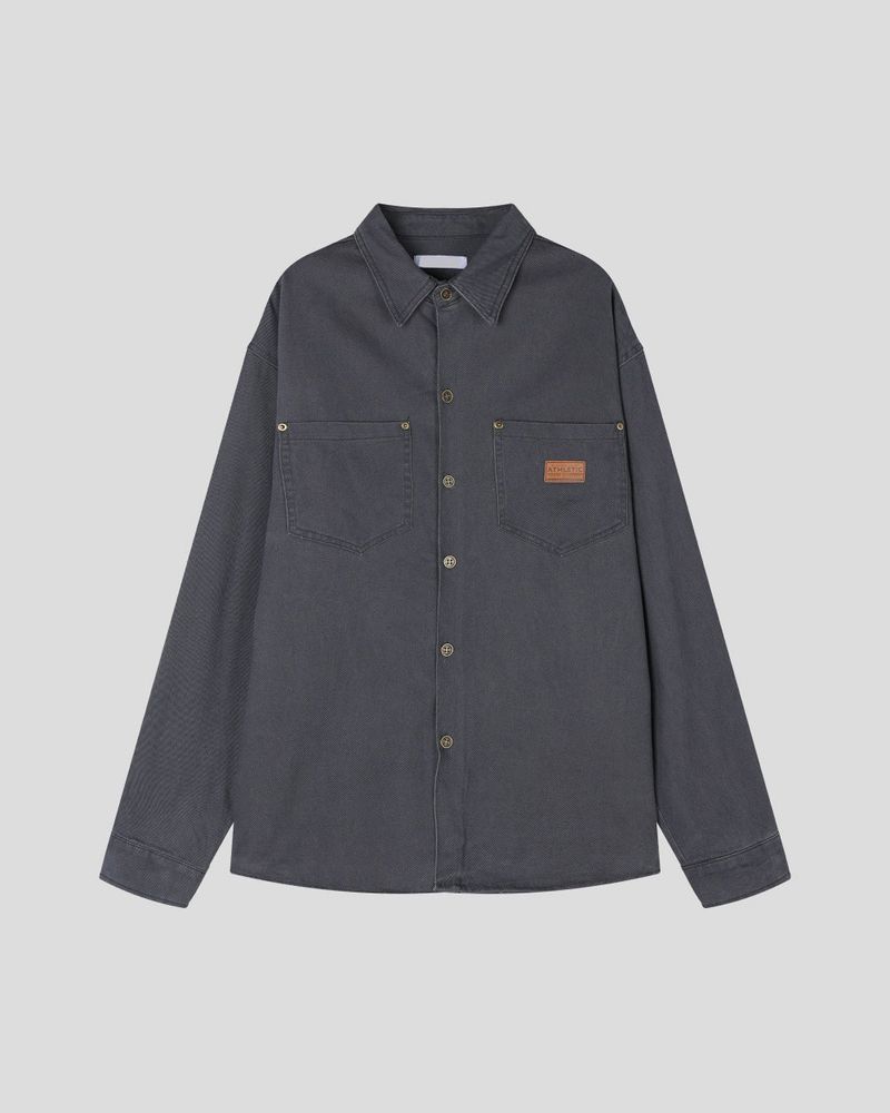 Drain Patch Work Shirt Jacket