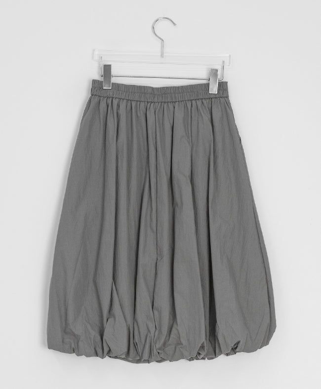 Honoka Pintuck Balloon Banding Midi Skirt