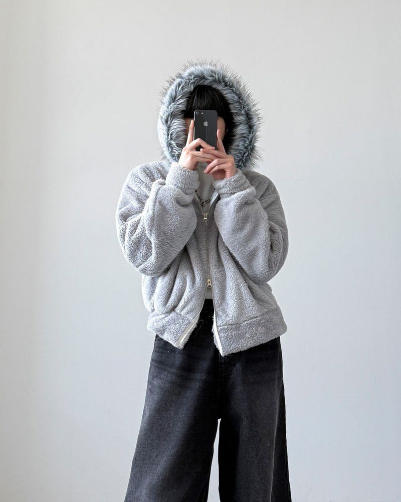 Bless Fur Hood Zip-up